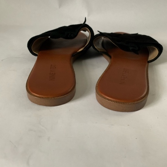 Nine West // Black Suede Twist Strap Sandals 9 - Picture 3 of 7